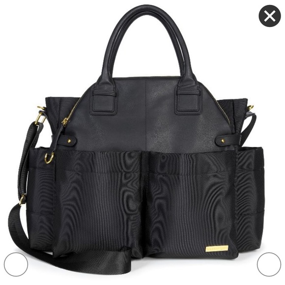 Skip Hop Handbags - Skip Hop Chelsea Diaper Bag Satchel Black and Gold